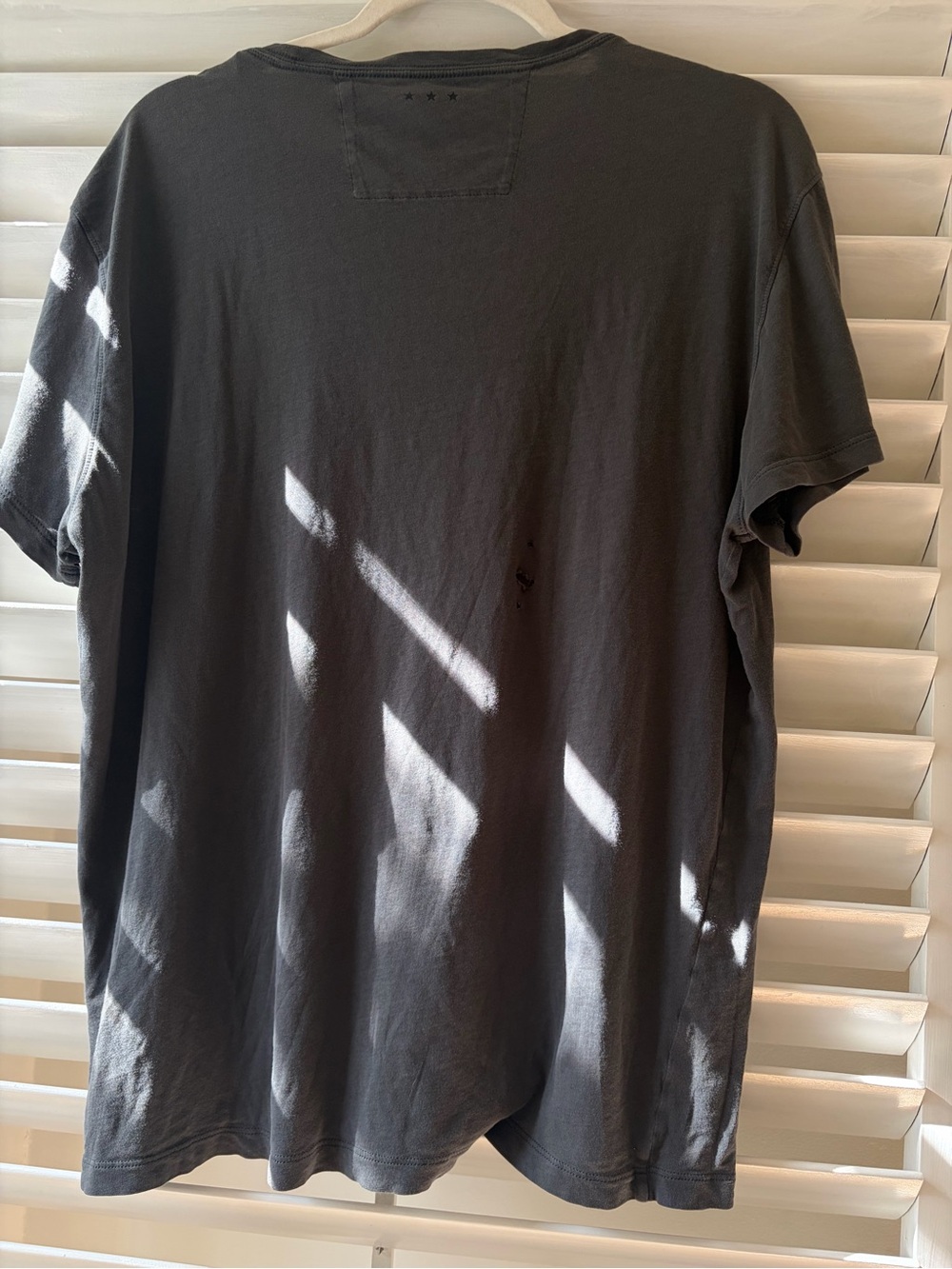 John Varvatos Paper ThinCharcoal Gray Skeleton Graphic Tee with Red Heart Accent - Picture 8 of 9